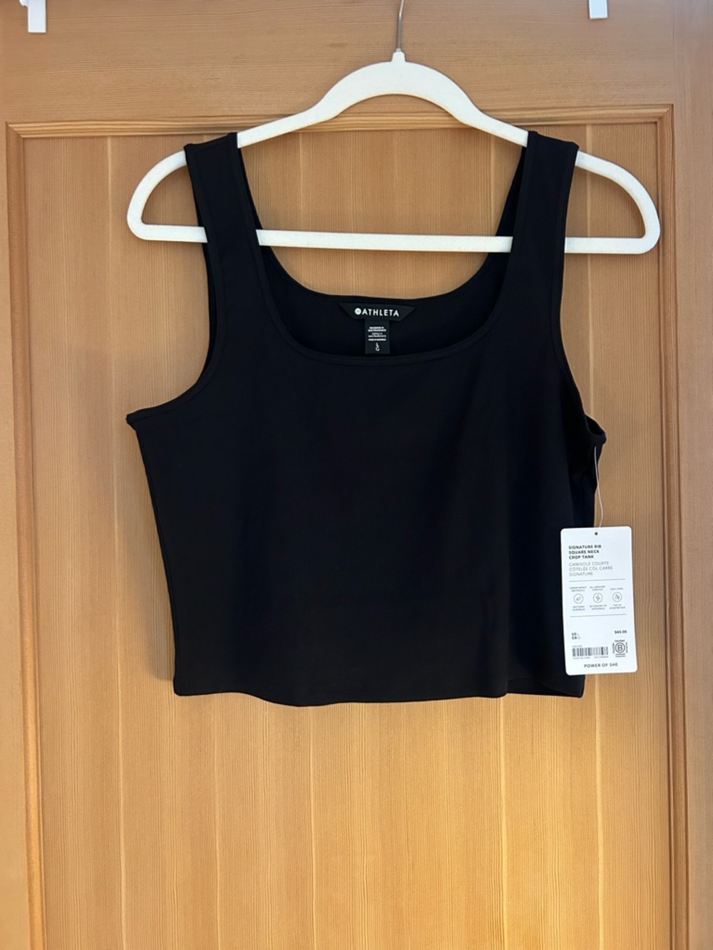 Athleta Signature Rib Square Neck Crop Tank NWT